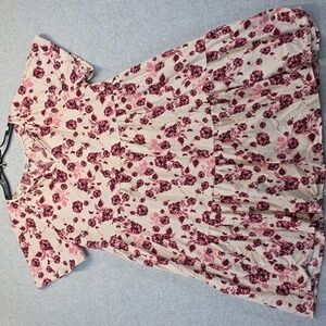 MPH Collection Cream And Pink Floral Dress